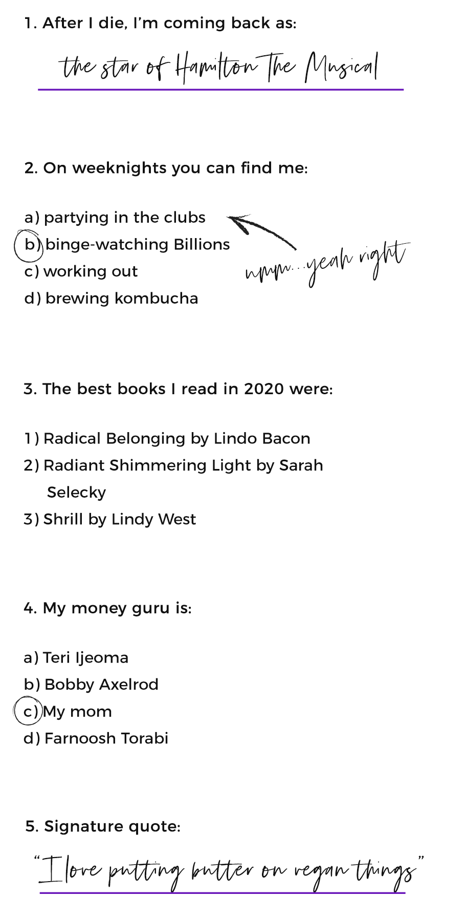 Questions 1-5
