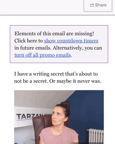 toggle option to show countdown timers in activecampaign emails